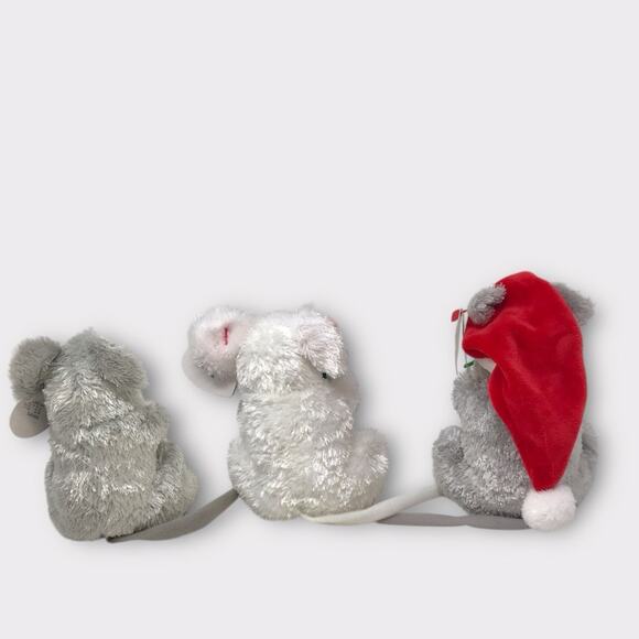 Ty 3 SET Christmas Mice Beanie Babies Jinglemouse Garlands & Stirring Holiday - Picture 3 of 9
